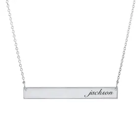 Script Skinny Bar Necklace